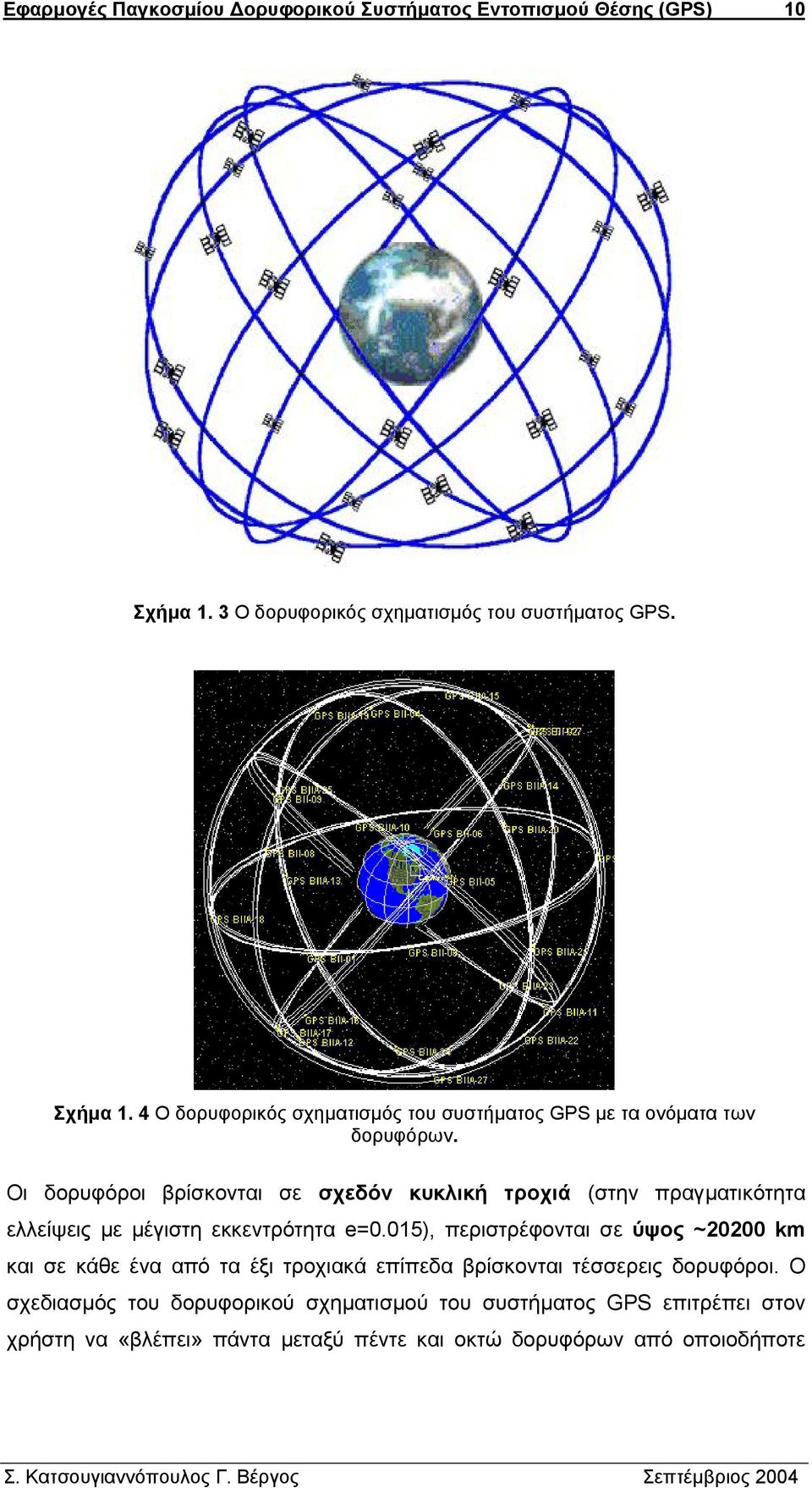 015), περιστρέφονται σε ύψος ~20200 km και σε κάθε ένα από τα έξι τροχιακά επίπεδα βρίσκονται τέσσερεις δορυφόροι.