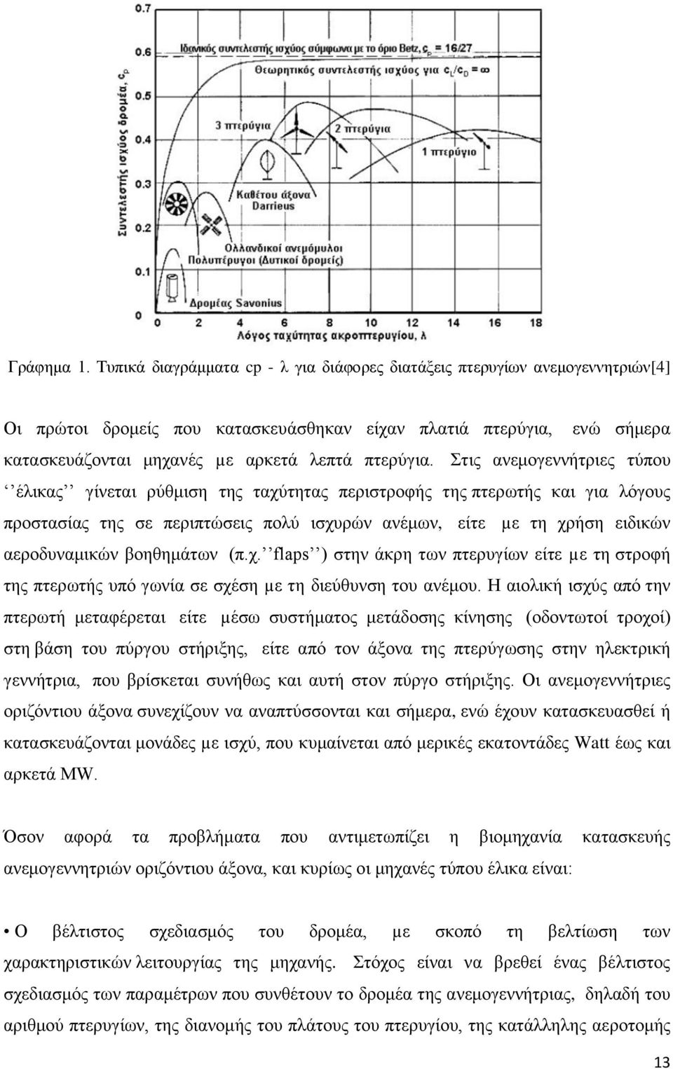 Στις ανεμογεννήτριες τύπου έλικας γίνεται ρύθμιση της ταχύτητας περιστροφής της πτερωτής και για λόγους προστασίας της σε περιπτώσεις πολύ ισχυρών ανέμων, είτε µε τη χρήση ειδικών αεροδυναμικών