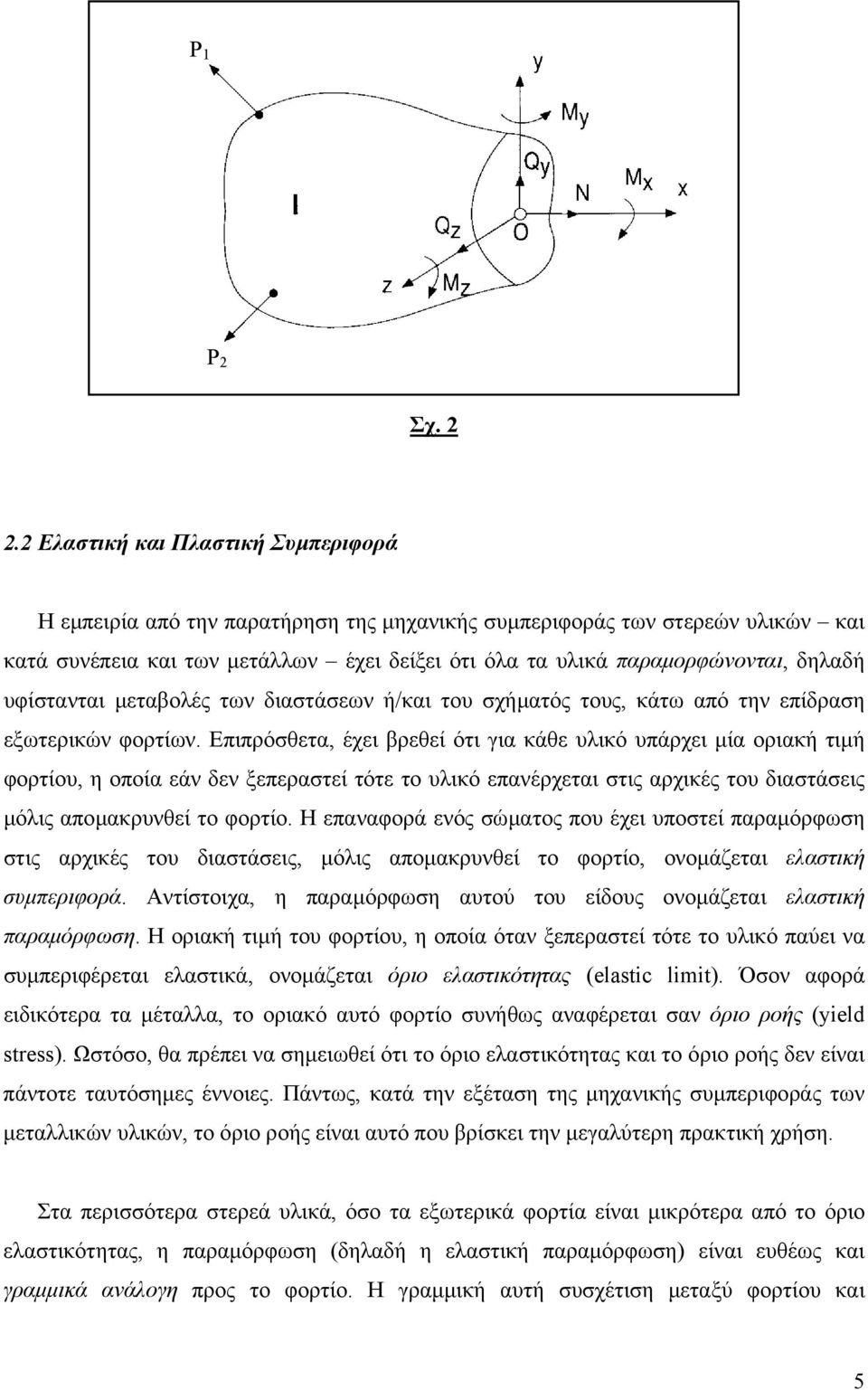 υφίστανται µεταβολές των διαστάσεων ή/και του σχήµατός τους, κάτω από την επίδραση εξωτερικών φορτίων.