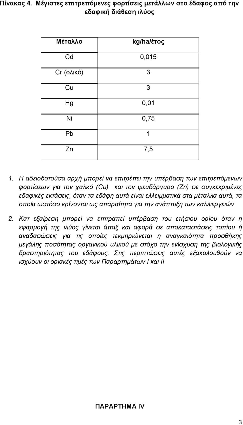 στα μέταλλα αυτά, τα οποία ωστόσο κρίνονται ως απαραίτητα για την ανάπτυξη των καλλιεργειών 2.