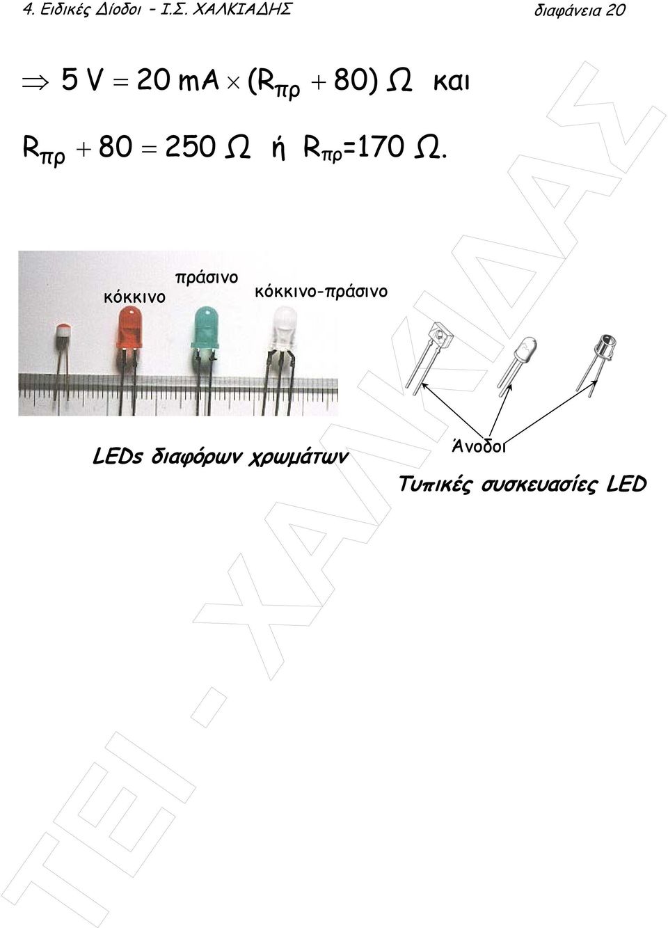 και R πρ + 80 = 250 Ω ή R πρ =170 Ω.