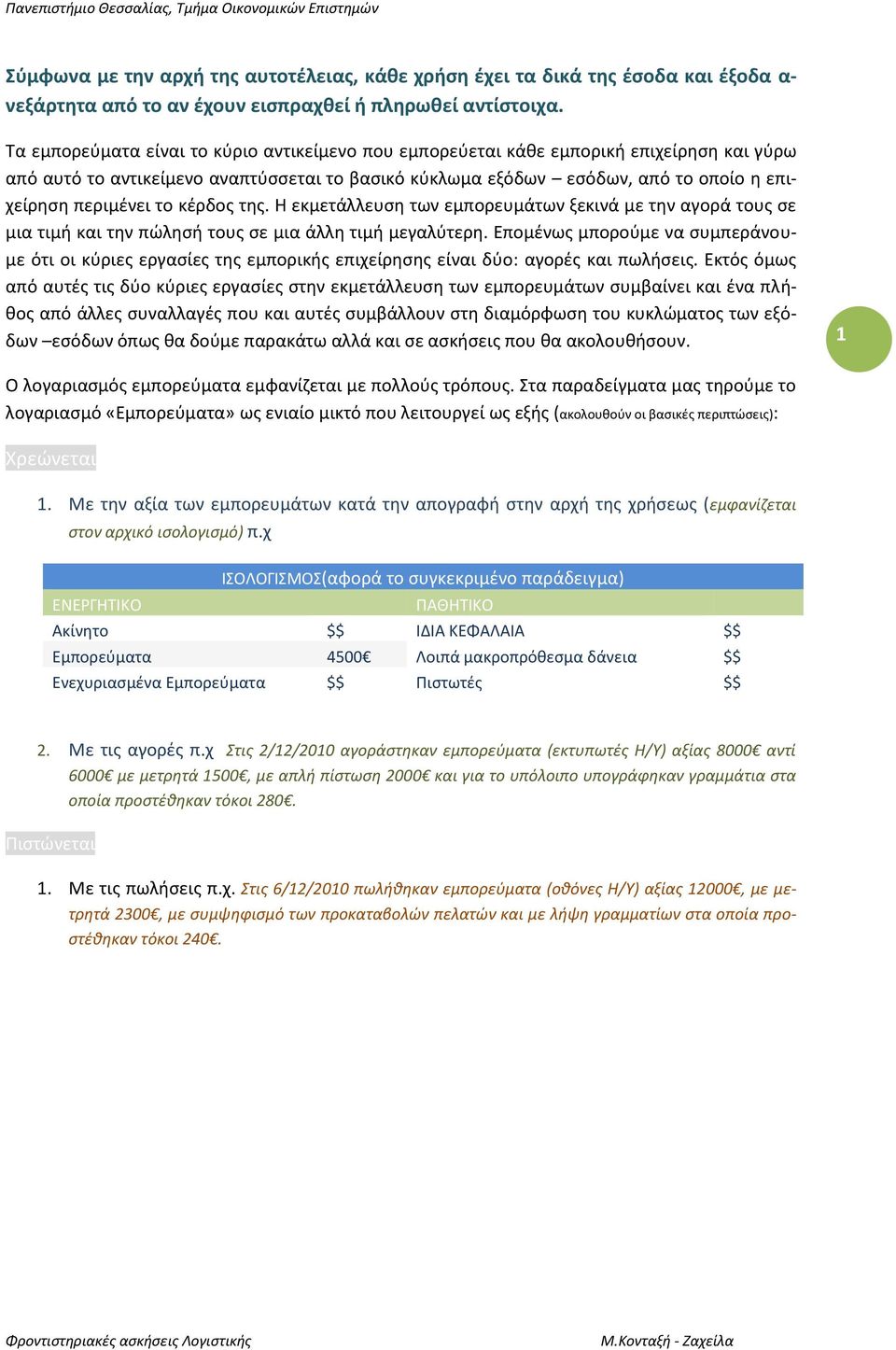 το κέρδος της. Η εκμετάλλευση των εμπορευμάτων ξεκινά με την αγορά τους σε μια τιμή και την πώλησή τους σε μια άλλη τιμή μεγαλύτερη.