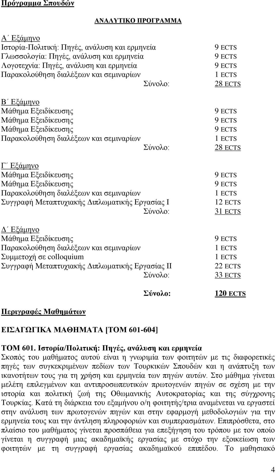 Μάθημα Εξειδίκευσης Παρακολούθηση διαλέξεων και σεμιναρίων Συγγραφή Μεταπτυχιακής Διπλωματικής Εργασίας Ι Σύνολο: Δ Εξάμηνο Μάθημα Εξειδίκευσης Παρακολούθηση διαλέξεων και σεμιναρίων Συμμετοχή σε