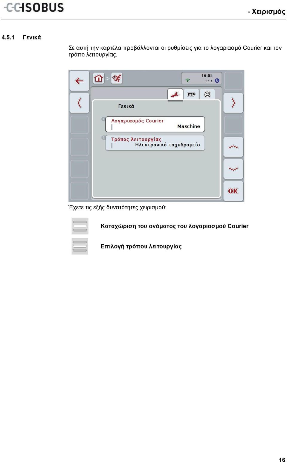 το λογαριασμό Courier και τον τρόπο λειτουργίας.