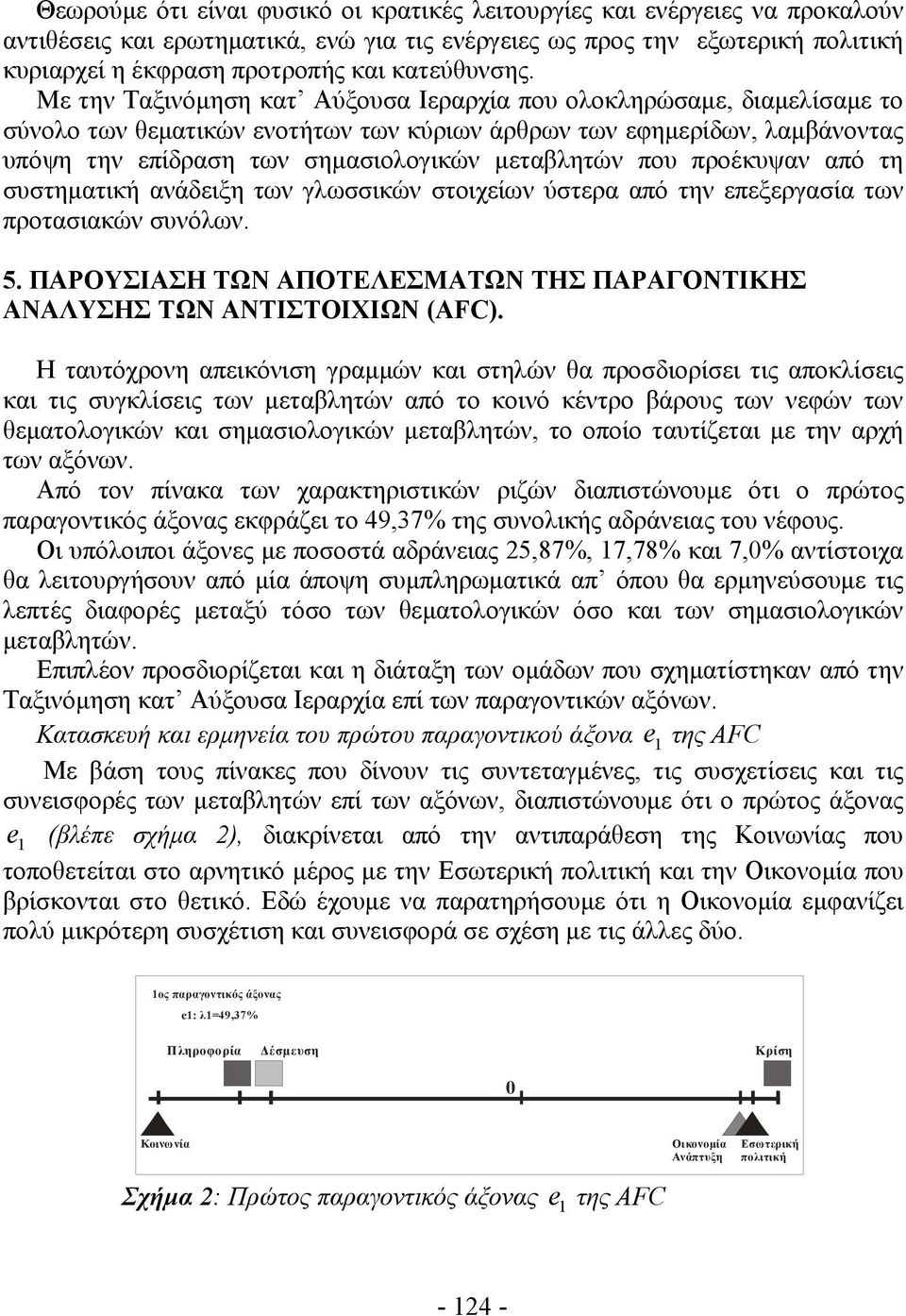 Με την Ταξινόμηση κατ Αύξουσα Ιεραρχία που ολοκληρώσαμε, διαμελίσαμε το σύνολο των θεματικών ενοτήτων των κύριων άρθρων των εφημερίδων, λαμβάνοντας υπόψη την επίδραση των σημασιολογικών μεταβλητών