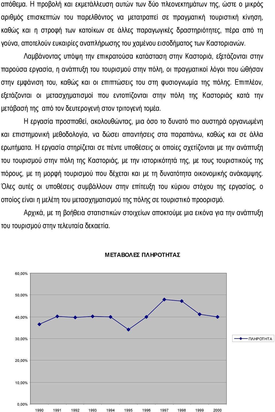 παραγωγικές δραστηριότητες, πέρα από τη γούνα, αποτελούν ευκαιρίες αναπλήρωσης του χαµένου εισοδήµατος των Καστοριανών.