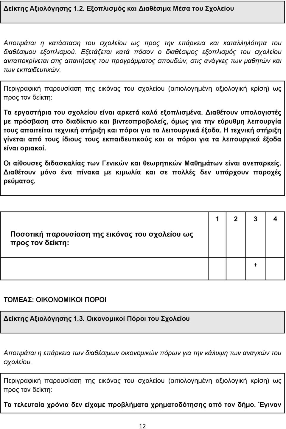 Σα εξγαζηήξηα ηνπ ζρνιείνπ είλαη αξθεηά θαιά εμνπιηζκέλα.