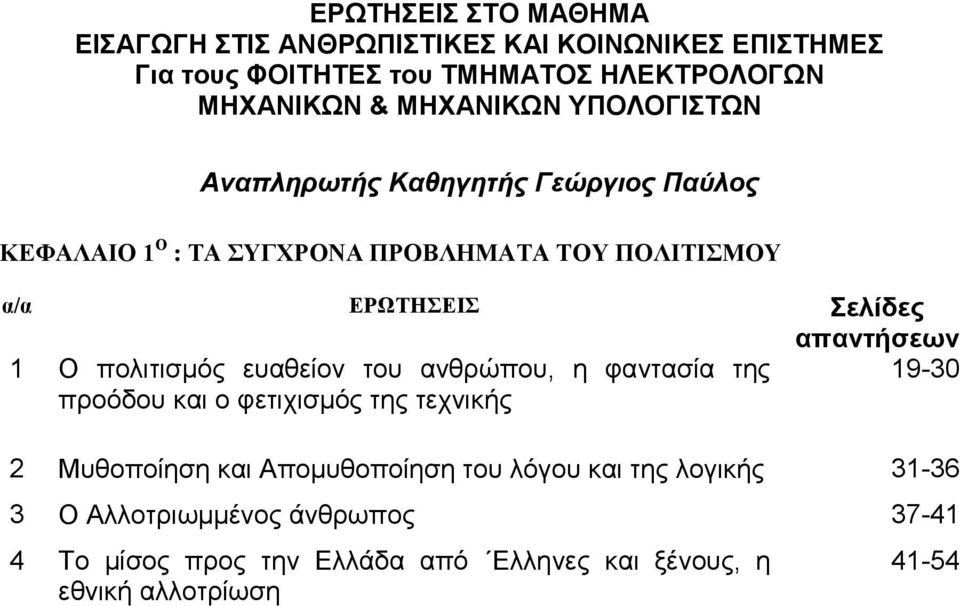 πολιτισμός ευαθείον του ανθρώπου, η φαντασία της προόδου και ο φετιχισμός της τεχνικής 19-30 2 Μυθοποίηση και Απομυθοποίηση του