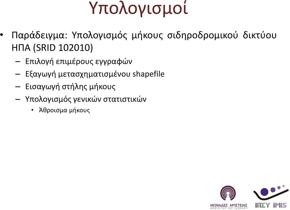 επιμέρους εγγραφών Εξαγωγή μετασχηματισμένου shapefile