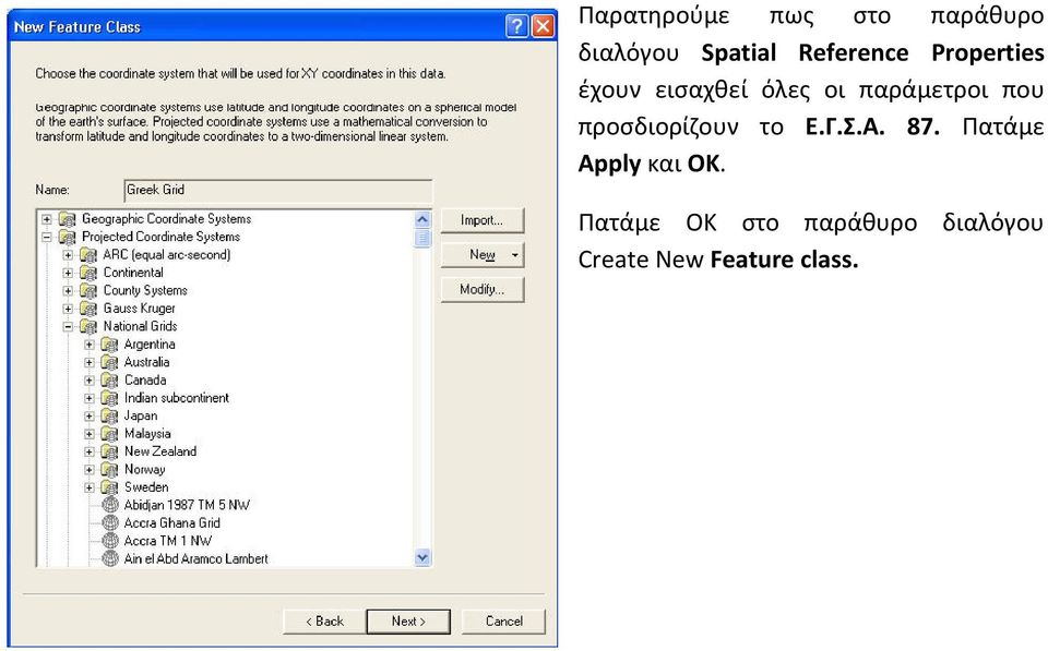 παράμετροι που προσδιορίζουν το Ε.Γ.Σ.Α. 87.