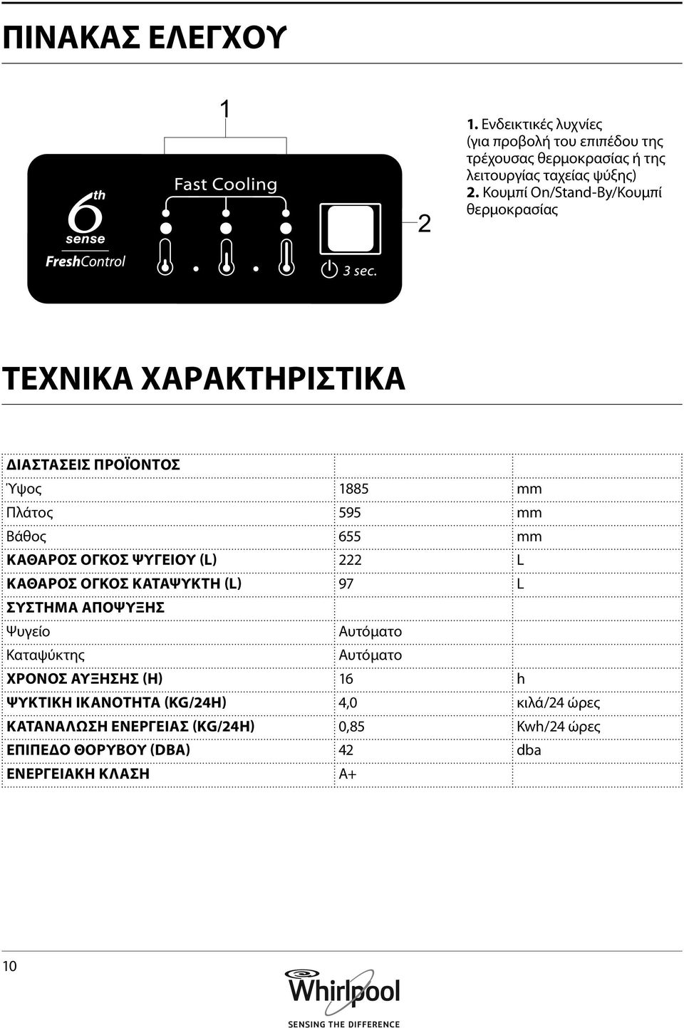 όγκος ψυγείου (l) 222 L Καθαρός όγκος καταψύκτη (l) 97 L Σύστημα απόψυξης Ψυγείο Αυτόματο Καταψύκτης Αυτόματο Χρόνος αύξησης (h) 16 h