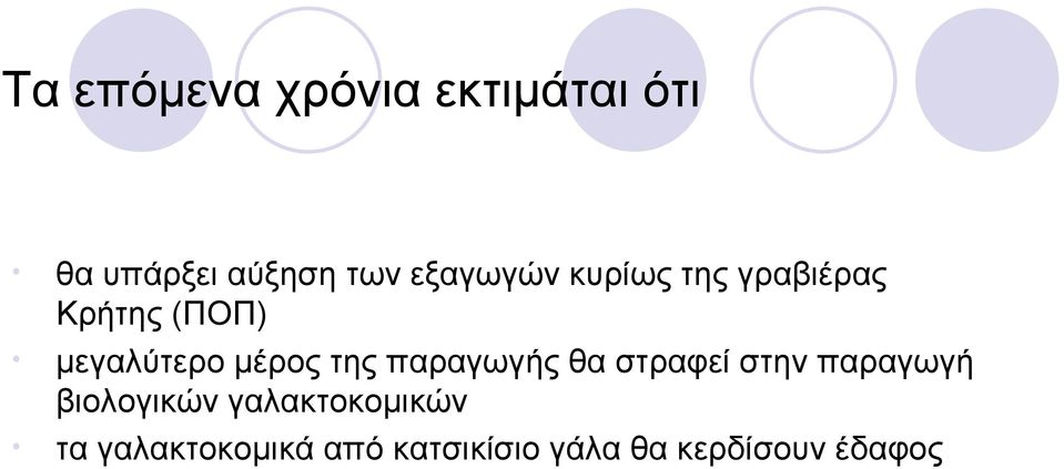 μέρος της παραγωγής θα στραφεί στην παραγωγή βιολογικών