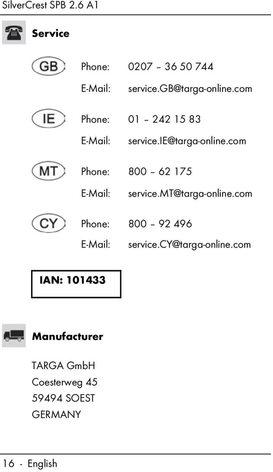 com Phone: 800 62 175 E-Mail: service.mt@targa-online.