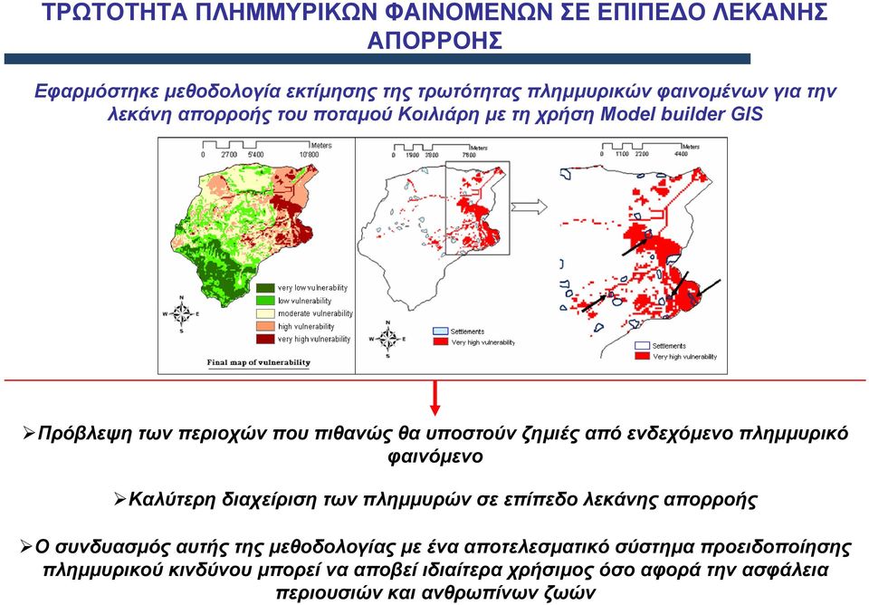 πληµµυρικό φαινόµενο Καλύτερη διαχείριση των πληµµυρών σε επίπεδο λεκάνης απορροής Ο συνδυασµός αυτής της µεθοδολογίας µε ένα