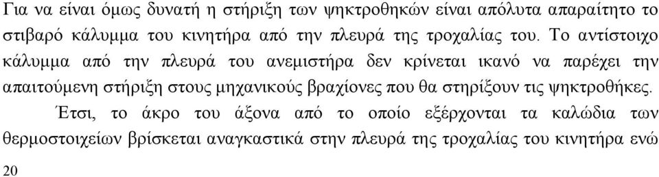 Το αντίστοιχο κάλυμμα από την πλευρά του ανεμιστήρα δεν κρίνεται ικανό να παρέχει την απαιτούμενη στήριξη στους