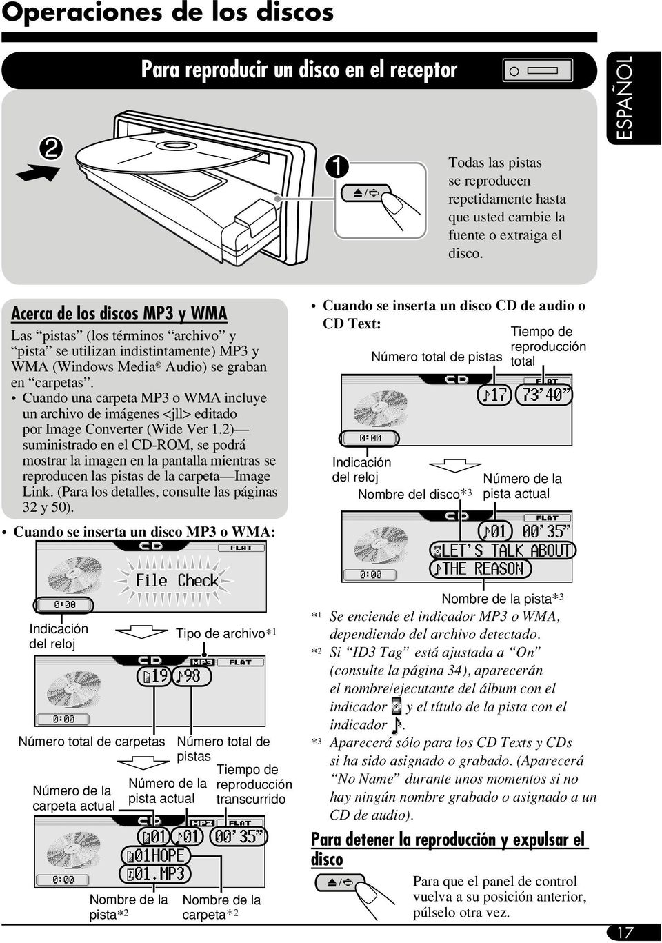 Cuando una carpeta MP3 o WMA incluye un archivo de imágenes <jll> editado por Image Converter (Wide Ver 1.