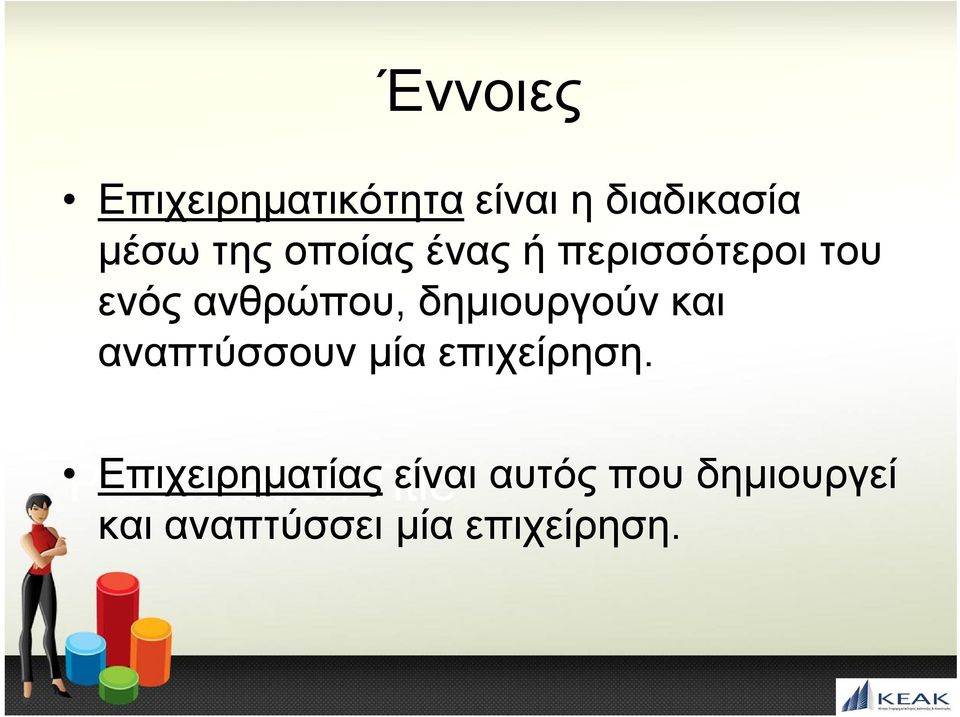 δημιουργούν και αναπτύσσουν μία επιχείρηση.