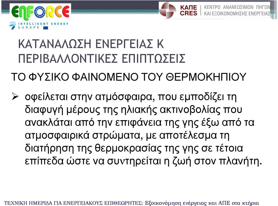 ανακλάται από την επιφάνεια της γης έξω από τα ατμοσφαιρικά στρώματα, με αποτέλεσμα τη