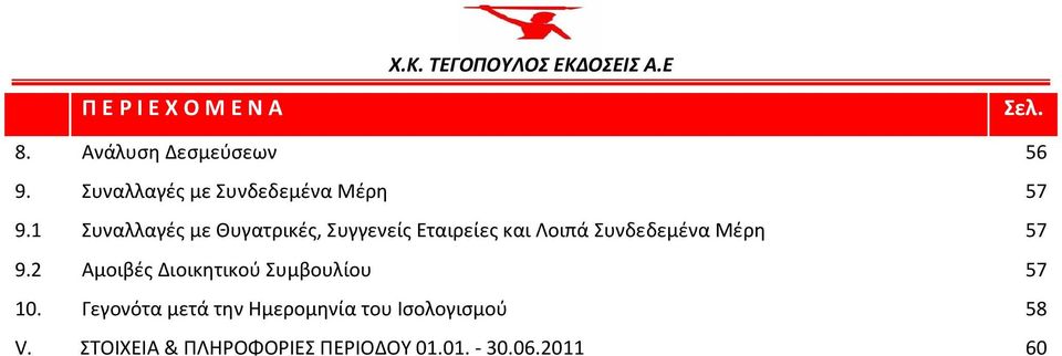1 Συναλλαγές με Θυγατρικές, Συγγενείς Εταιρείες και Λοιπά Συνδεδεμένα Μέρη