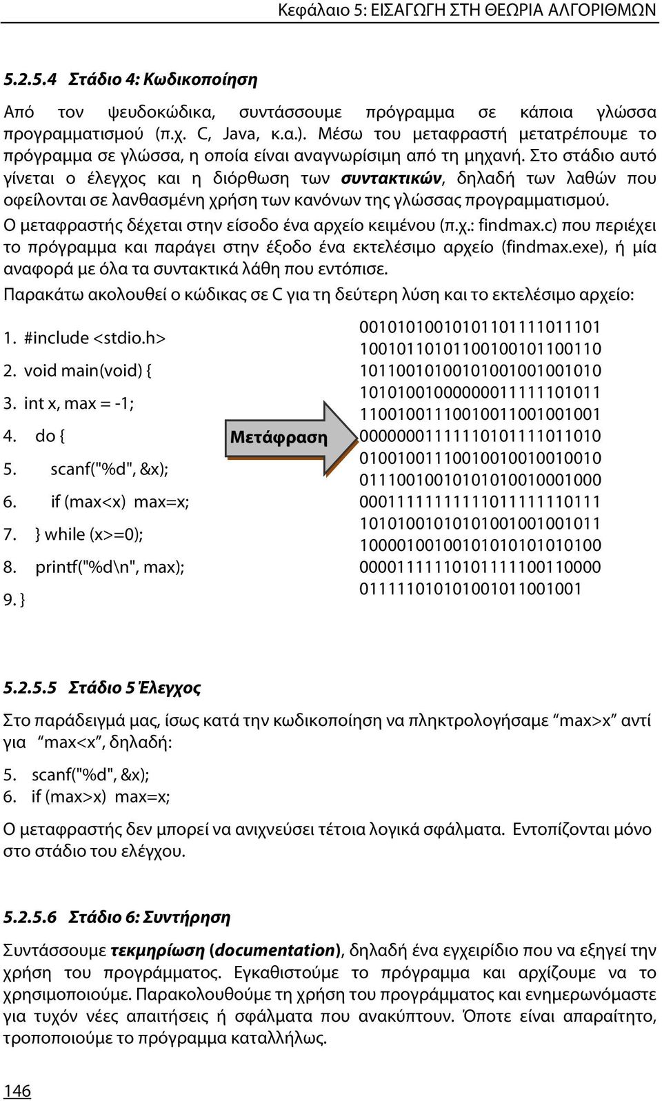 Στο στάδιο αυτό γίνεται ο έλεγχος και η διόρθωση των συντακτικών, δηλαδή των λαθών που οφείλονται σε λανθασμένη χρήση των κανόνων της γλώσσας προγραμματισμού.