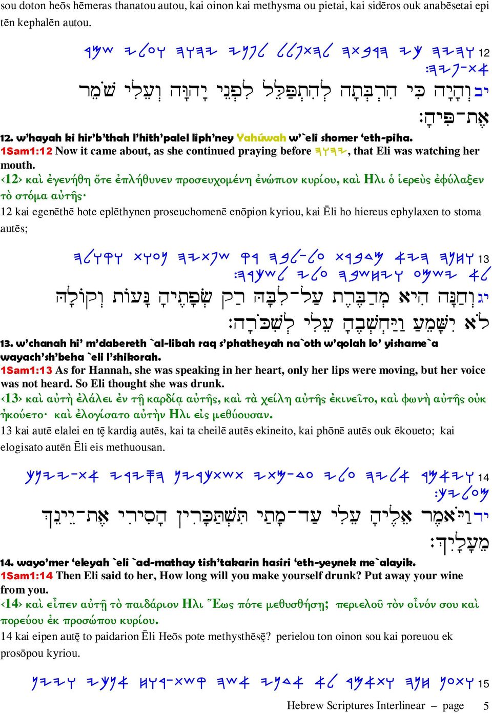 1Sam1:12 Now it came about, as she continued praying before DEDI, that Eli was watching her mouth.