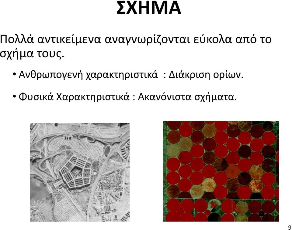 Ανθρωπογενή χαρακτηριστικά : Διάκριση