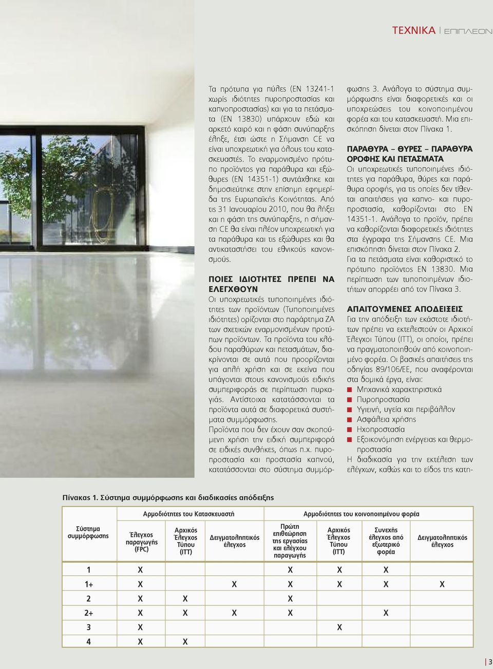Το εναρμονισμένο πρότυπο προϊόντος για παράθυρα και εξώθυρες (ΕΝ 14351-1) συντάχθηκε και δημοσιεύτηκε στην επίσημη εφημερίδα της Ευρωπαϊκής Κοινότητας.