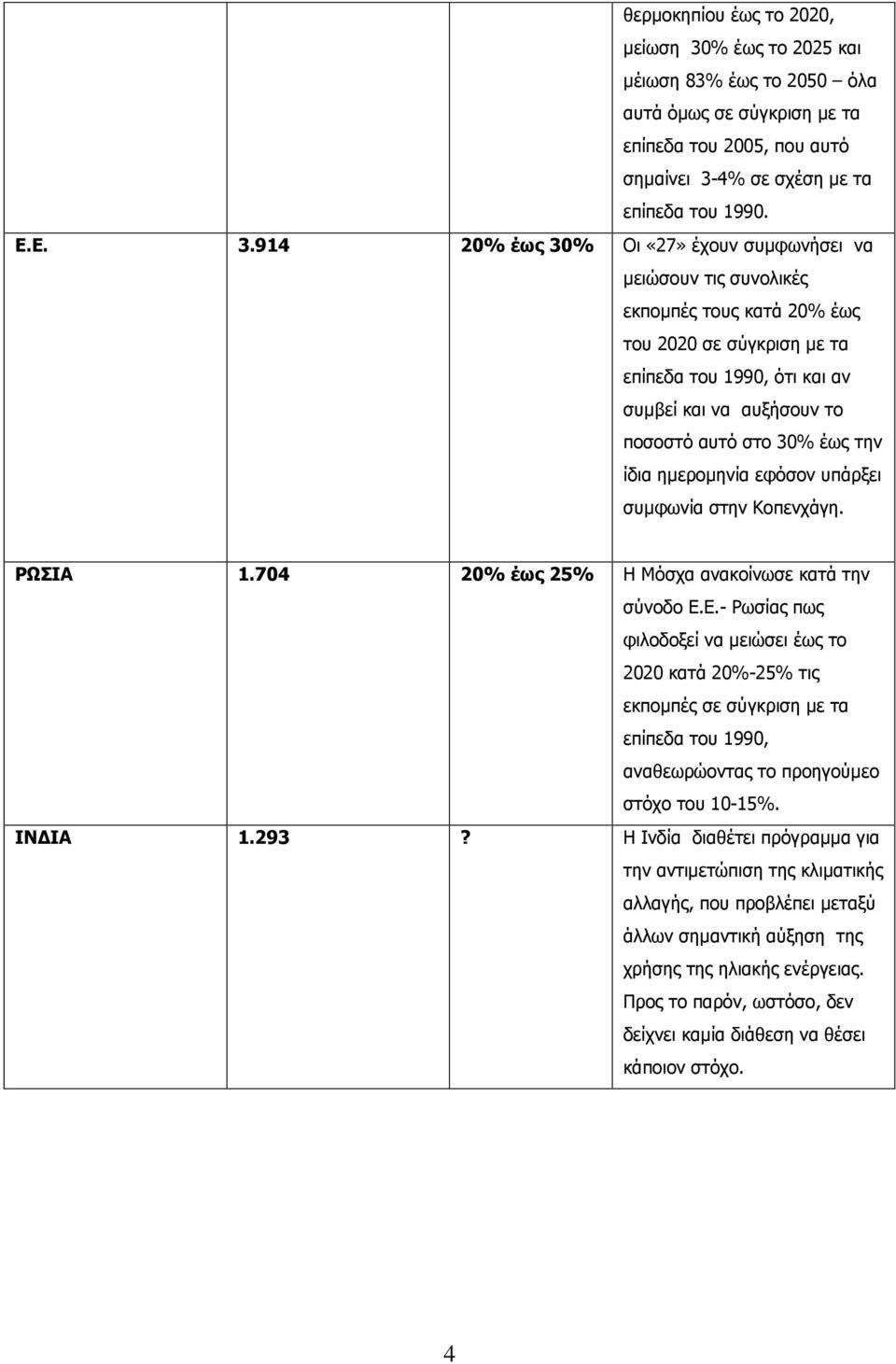4% σε σχέση µε τα επίπεδα του 1990. Ε.Ε. 3.