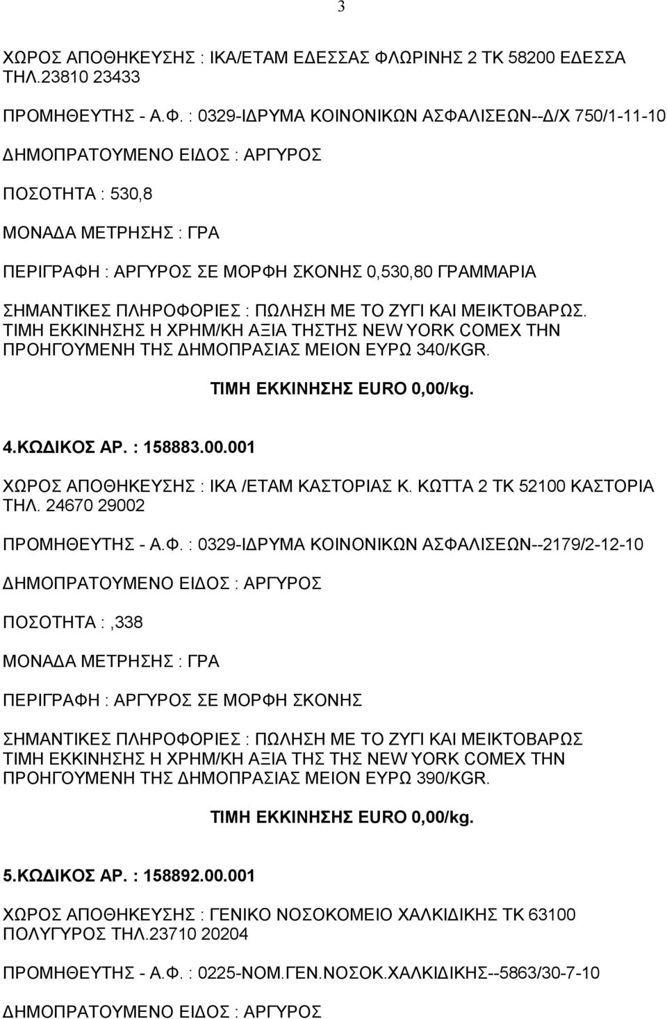 ΚΩΤΤΑ 2 ΤΚ 52100 ΚΑΣΤΟΡΙΑ ΤΗΛ. 24670 29002 ΠΡΟΜΗΘΕΥΤΗΣ - Α.Φ.