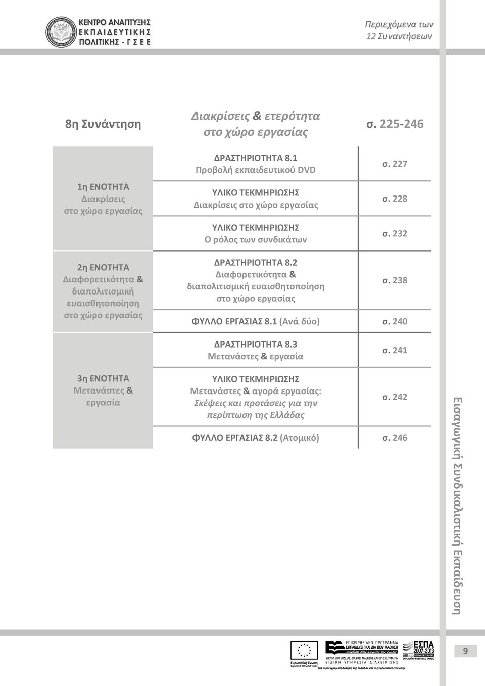 232 Διαφορετικότητα & διαπολιτισμική ευαισθητοποίηση στο χώρο εργασίας ΔΡΑΣΤΗΡΙΟΤΗΤΑ 8.