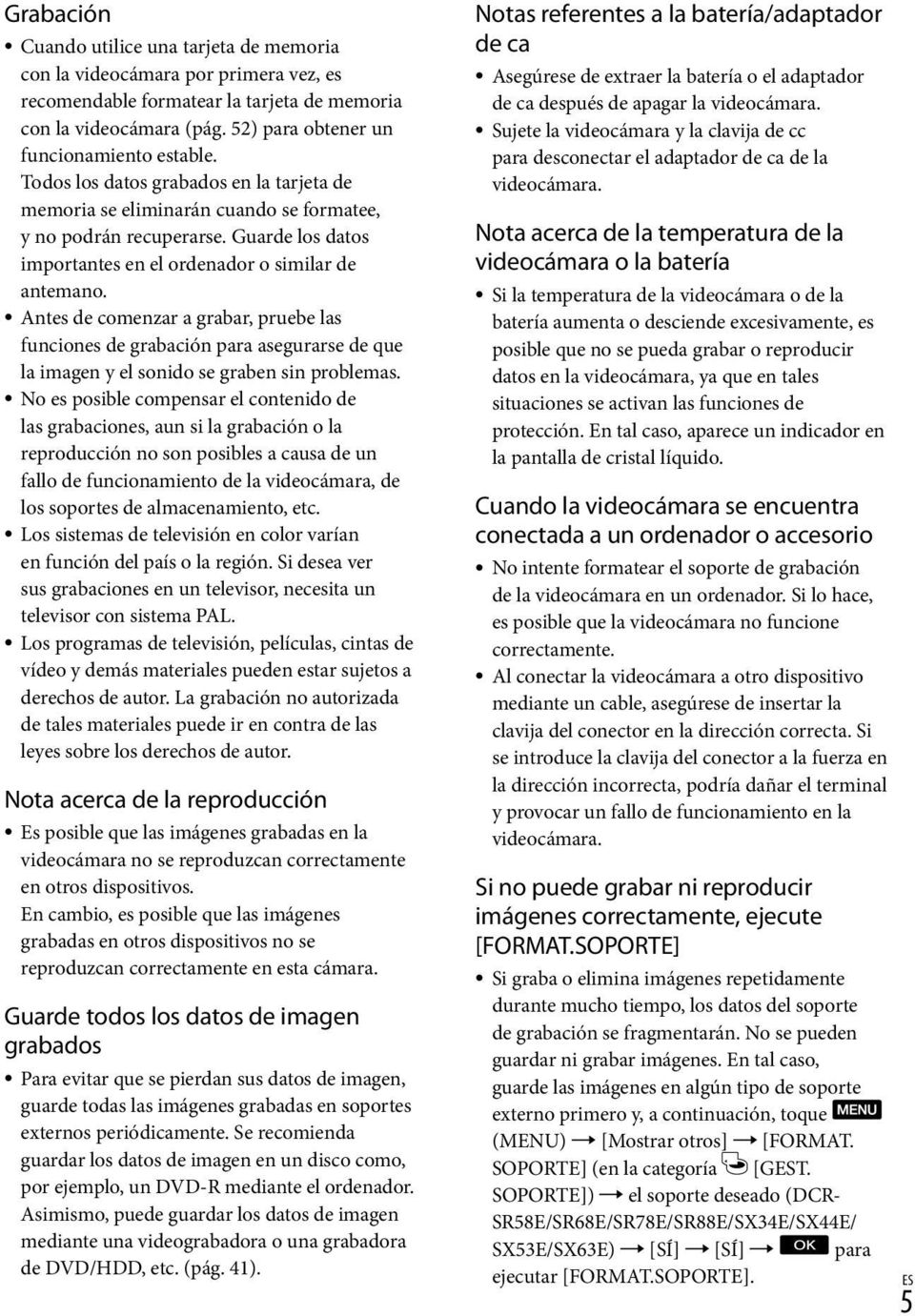 Antes de comenzar a grabar, pruebe las funciones de grabación para asegurarse de que la imagen y el sonido se graben sin problemas.