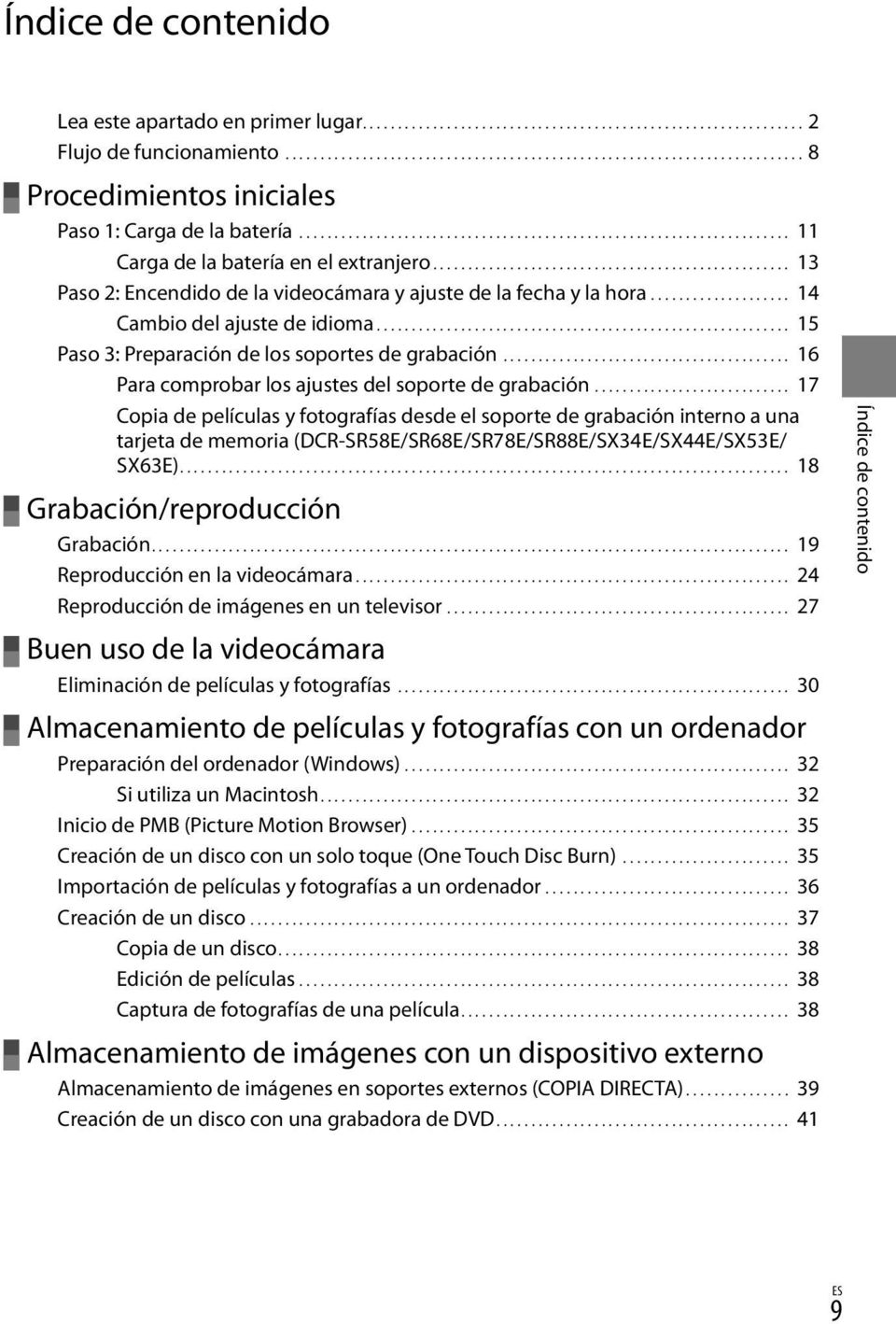 .................... 14 Cambio del ajuste de idioma............................................................ 15 Paso 3: Preparación de los soportes de grabación.