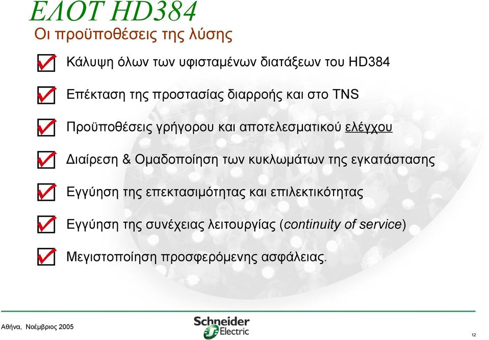 Ομαδοποίηση των κυκλωμάτων της εγκατάστασης Εγγύηση της επεκτασιμότητας και επιλεκτικότητας