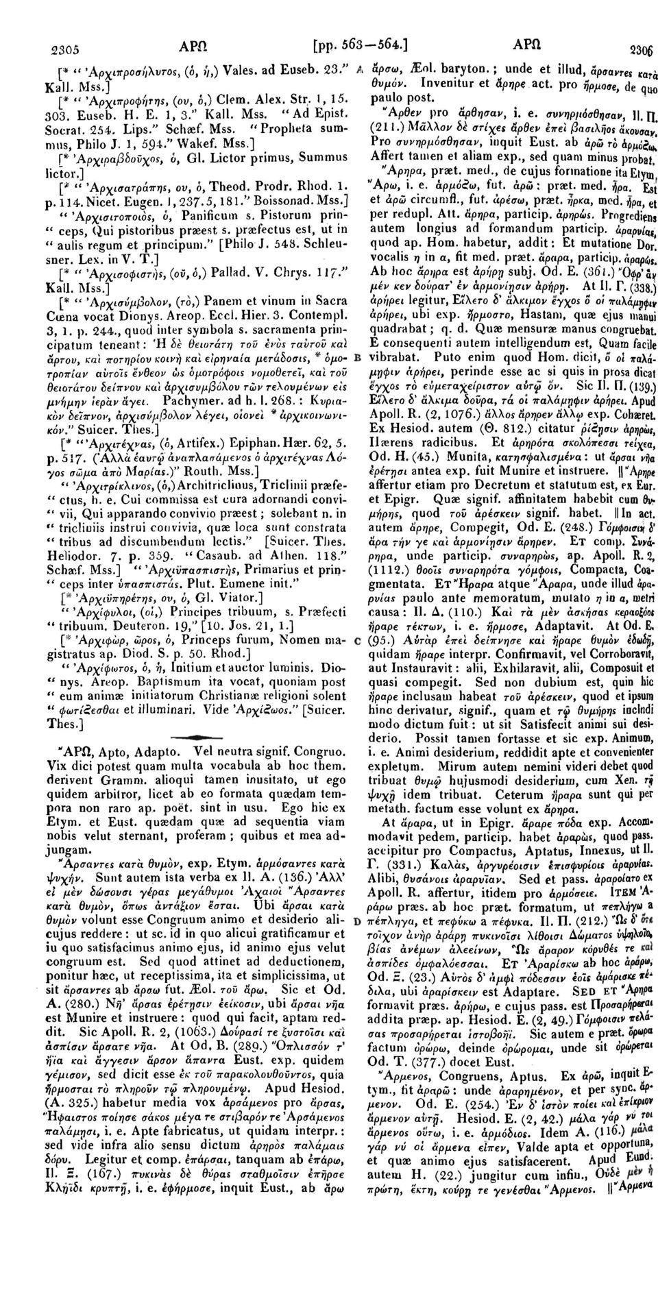 [*- Άρχιραβδοϋχοε, ο, Gl. Lictor primus, Summus lictor.] [* " Άρχισατράπηε, ov, 0, Theod. Prodr. Rhod. 1. p. 114.Nicet. EugeD. 1,237-5, 181." Boissonad. " Άρχισιτοποιόε, ο, Panificum s.