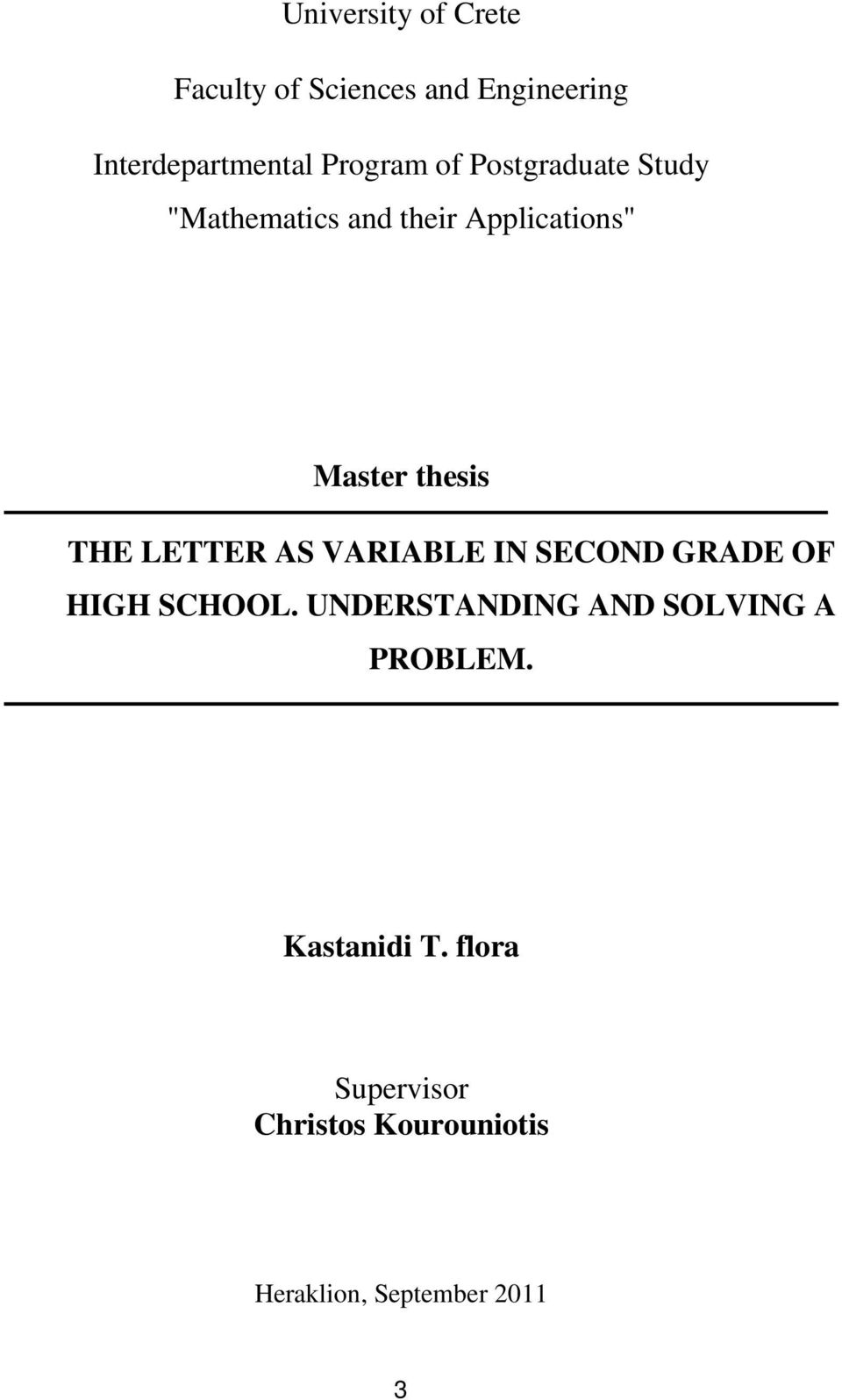 LETTER AS VARIABLE IN SECOND GRADE OF HIGH SCHOOL.