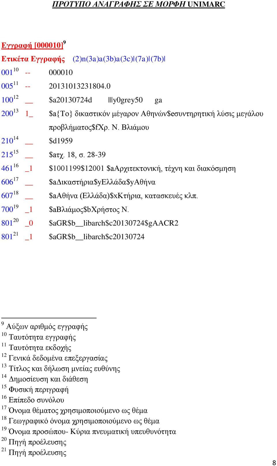 28-39 461 16 _1 $1001199$12001 $aαρχιτεκτονική, τέχνη και διακόσμηση 606 17 $aδικαστήρια$yελλάδα$yαθήνα 607 18 $aαθήνα (Ελλάδα)$xΚτήρια, κατασκευές κλπ. 700 19 _1 $aβλιάμος$bχρήστος Ν.