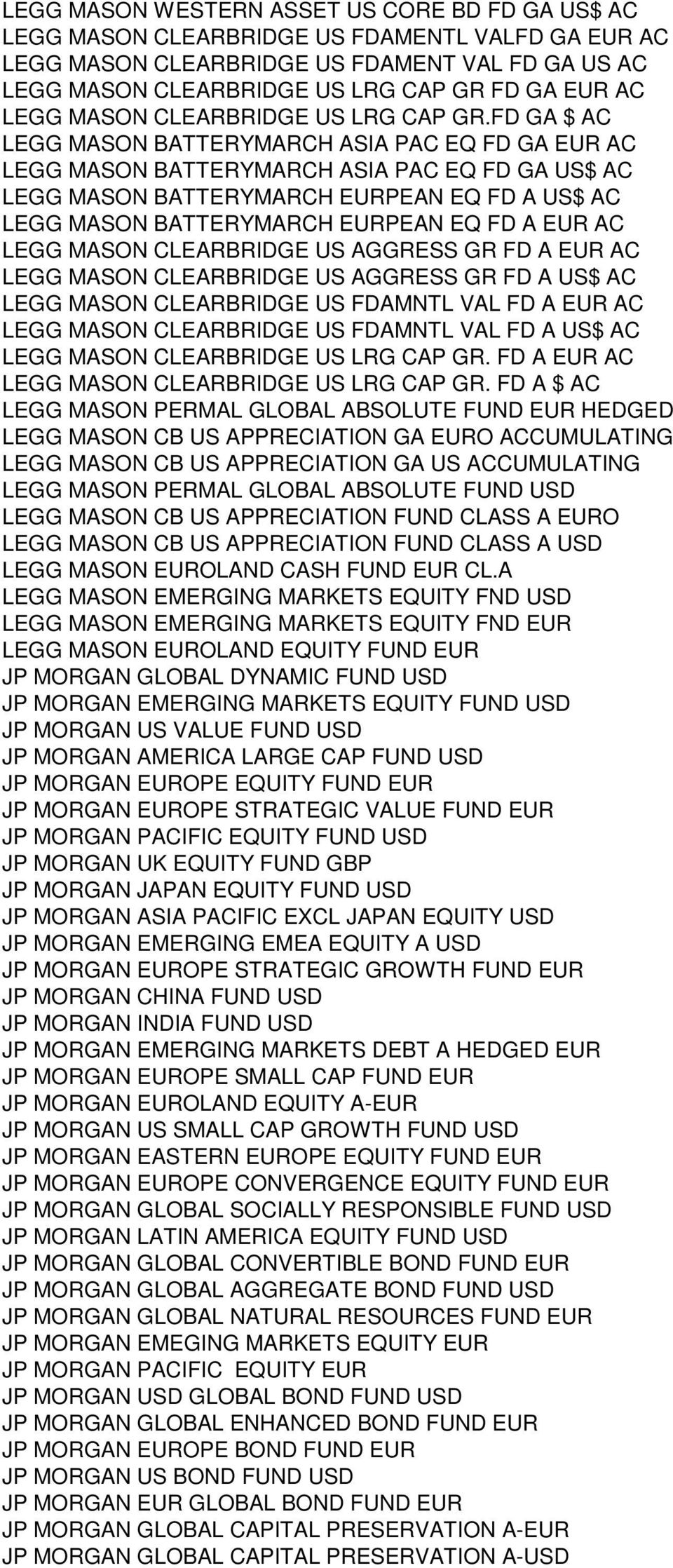 FD GA $ AC LEGG MASON BATTERYMARCH ASIA PAC EQ FD GA EUR AC LEGG MASON BATTERYMARCH ASIA PAC EQ FD GA US$ AC LEGG MASON BATTERYMARCH EURPEAN EQ FD A US$ AC LEGG MASON BATTERYMARCH EURPEAN EQ FD A EUR