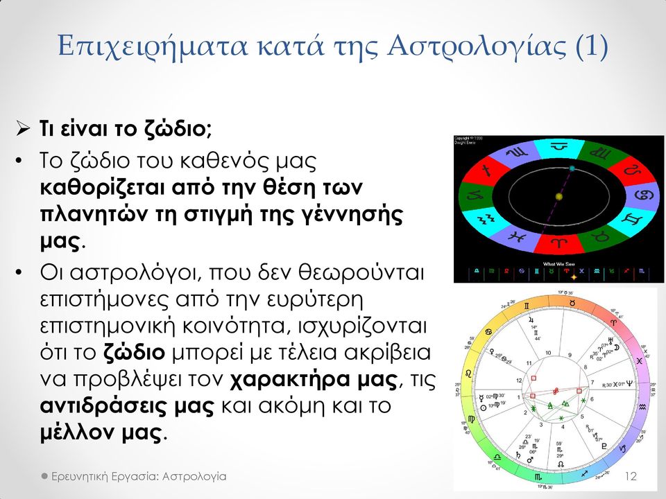 Οι αστρολόγοι, που δεν θεωρούνται επιστήμονες από την ευρύτερη επιστημονική κοινότητα,