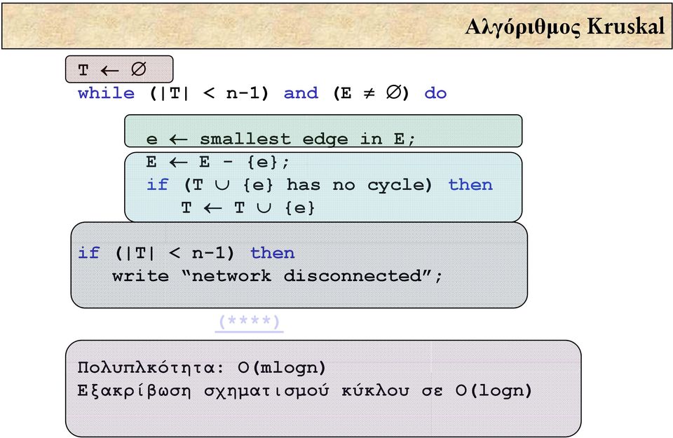 n-) then write network disconnected ; (****) Πολυπλκότητα: