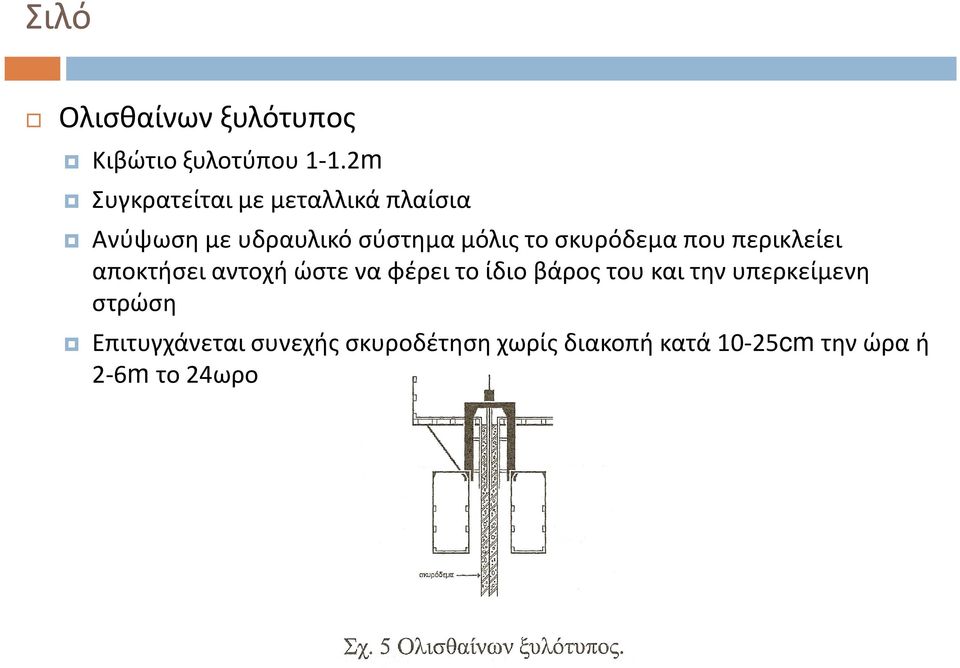 περικλείει αποκτήσει αντοχή ώστε να φέρει το ίδιο βάρος του και την υπερκείμενη στρώση