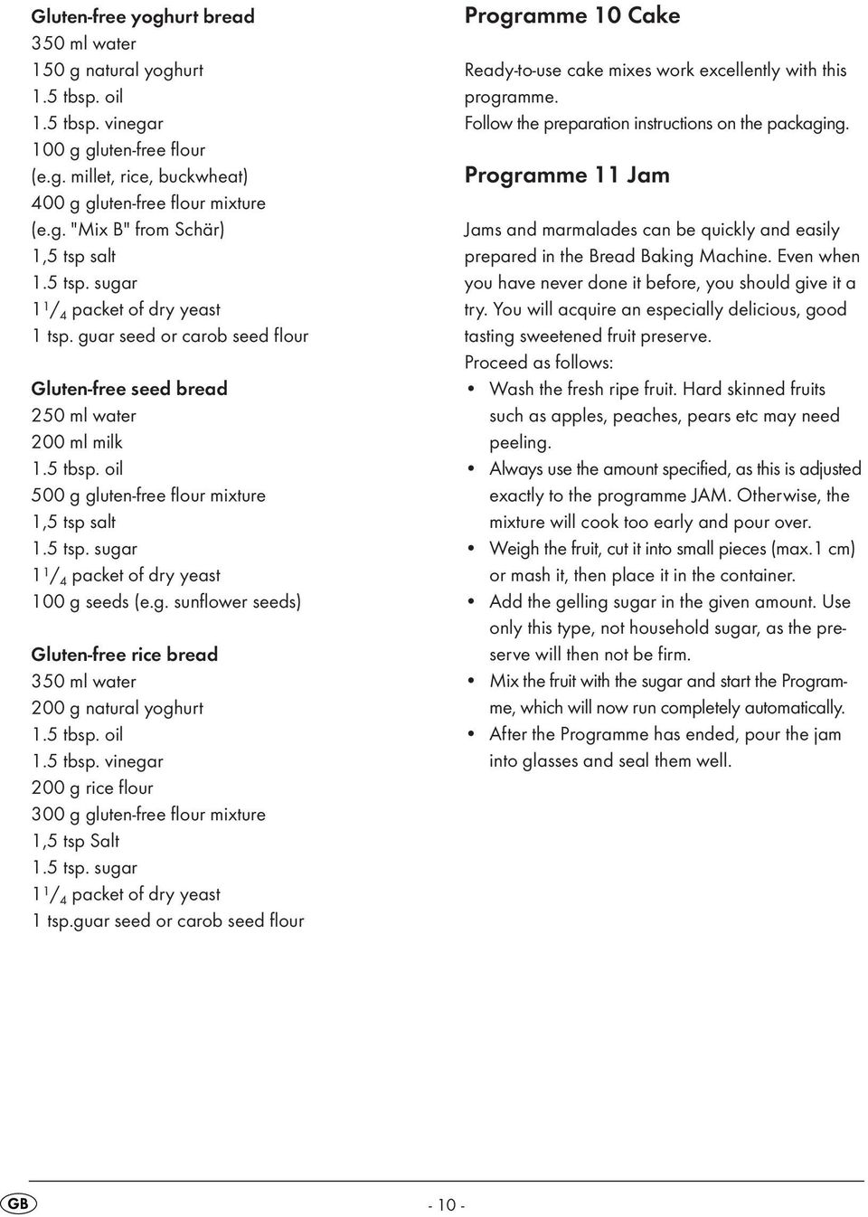 g. sunflower seeds) Gluten-free rice bread 350 ml water 200 g natural yoghurt 1.5 tbsp. oil 1.5 tbsp. vinegar 200 g rice flour 300 g gluten-free flour mixture 1,5 tsp 