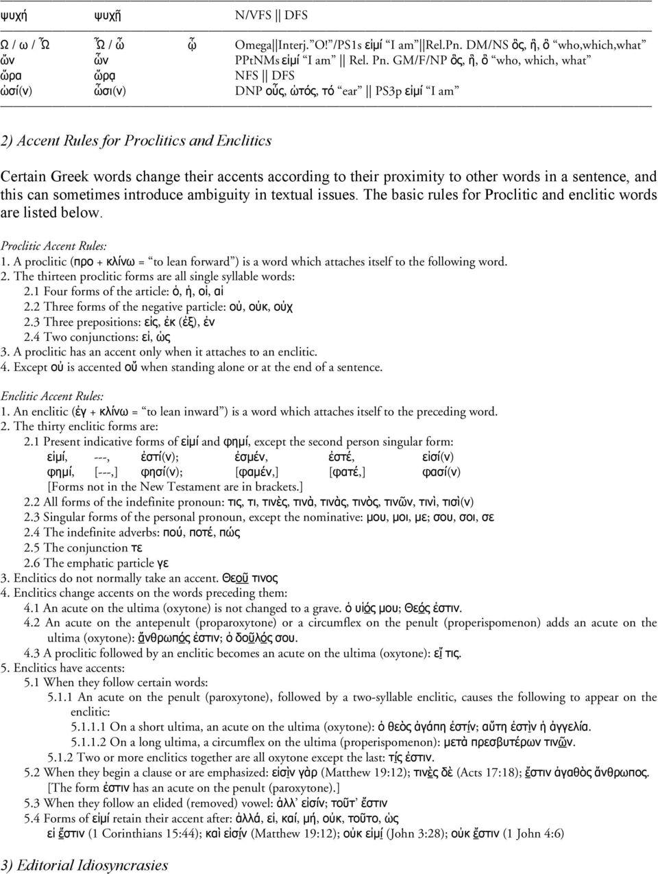 their proximity to other words in a sentence, and this can sometimes introduce ambiguity in textual issues. The basic rules for Proclitic and enclitic words are listed below.