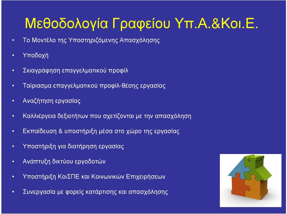 προφίλ-θέσης εργασίας Αναζήτηση εργασίας Καλλιέργεια δεξιοτήτων που σχετίζονται µε την απασχόληση Εκπαίδευση &