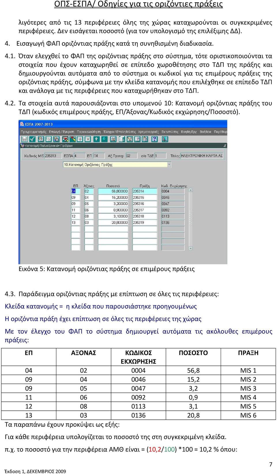 Όταν ελεγχθεί το ΦΑΠ της οριζόντιας πράξης στο σύστημα, τότε οριστικοποιούνται τα στοιχεία που έχουν καταχωρηθεί σε επίπεδο χωροθέτησης στο ΤΔΠ της πράξης και δημιουργούνται αυτόματα από το σύστημα