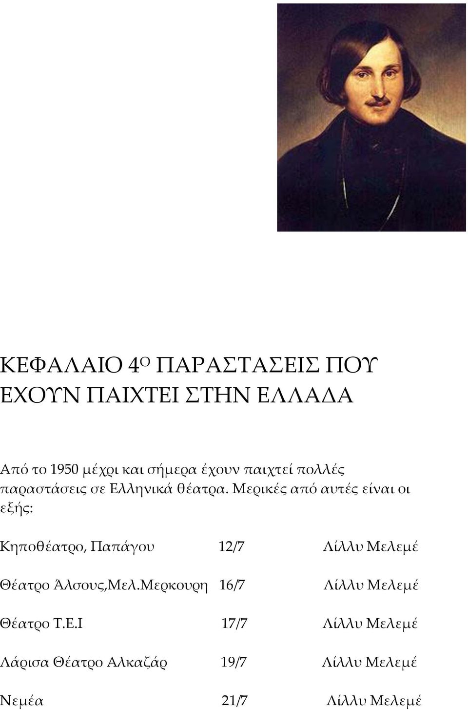 Μερικές από αυτές είναι οι εξής: Κηποθέατρο, Παπάγου 12/7 Λίλλυ Μελεμέ Θέατρο