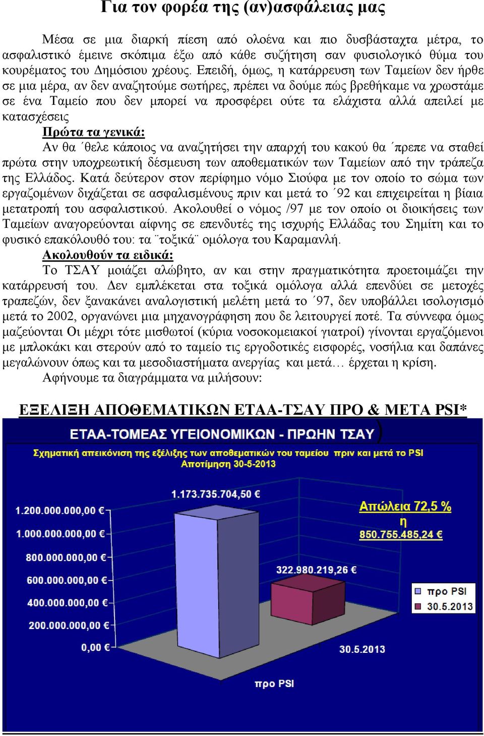 Επειδή, όμως, η κατάρρευση των Ταμείων δεν ήρθε σε μια μέρα, αν δεν αναζητούμε σωτήρες, πρέπει να δούμε πώς βρεθήκαμε να χρωστάμε σε ένα Ταμείο που δεν μπορεί να προσφέρει ούτε τα ελάχιστα αλλά