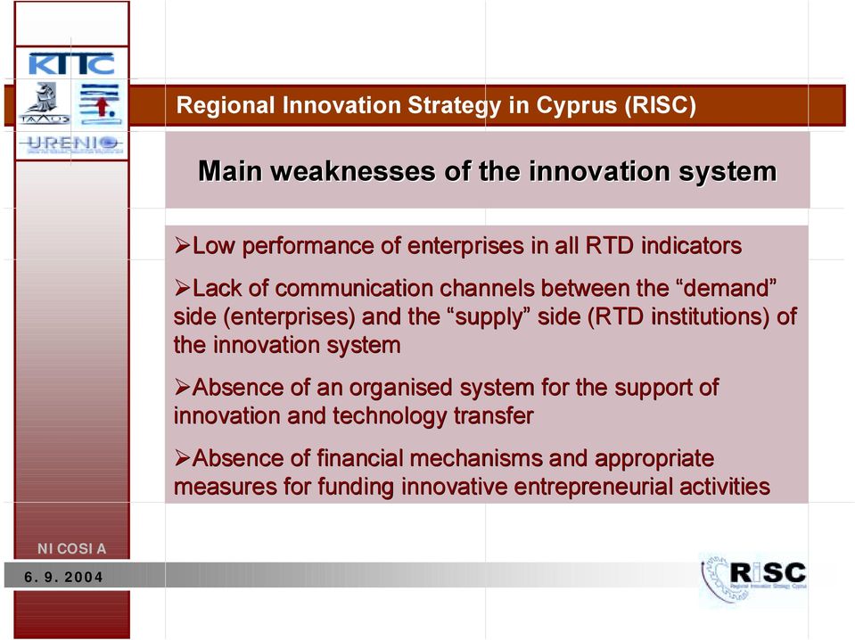 institutions) of the innovation system!