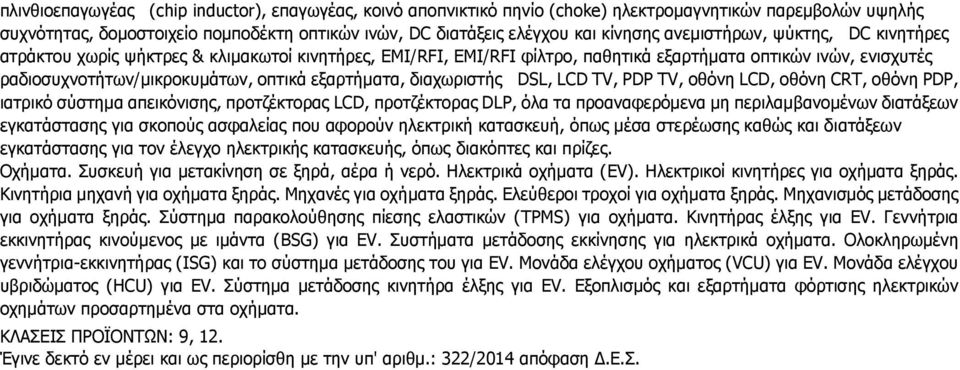 διαχωριστής DSL, LCD TV, PDP TV, οθόνη LCD, οθόνη CRT, οθόνη PDP, ιατρικό σύστημα απεικόνισης, προτζέκτορας LCD, προτζέκτορας DLP, όλα τα προαναφερόμενα μη περιλαμβανομένων διατάξεων εγκατάστασης για