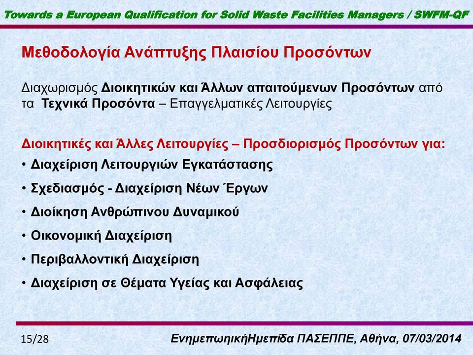 Πποζδιοπιζμόρ Πποζόνηυν για: Γιασείπιζη Λειηοςπγιών Δγκαηάζηαζηρ Σσεδιαζμόρ - Γιασείπιζη Νέυν Έπγυν Γιοίκηζη Ανθπώπινος Γςναμικού