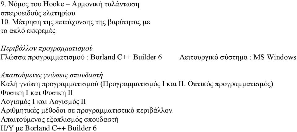 Builder 6 Λεηηνπξγηθό ζύζηεκα : MS Windows Απαιηούμενερ γνώζειρ ζποςδαζηή Καιή γλώζε πξνγξακκαηηζκνύ (Πξνγξακκαηηζκόο Ι θαη